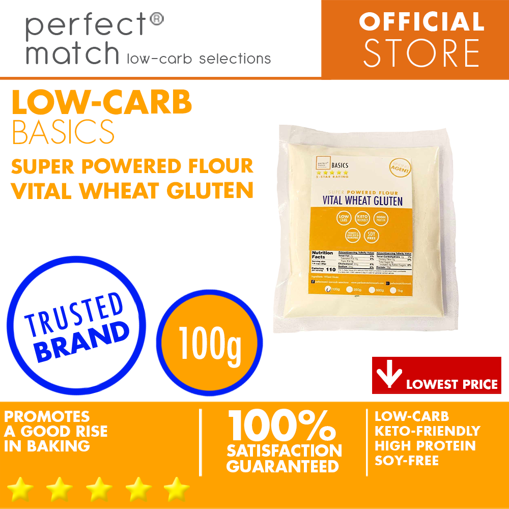 PerfectMatch Low-carb | Vital Wheat Gluten | Super Powered Flour | Binding Agent | Low-Carb | Keto-Friendly | High in Protein | Soy-Free | Promotes a good rise in Baking | Baking Essentials