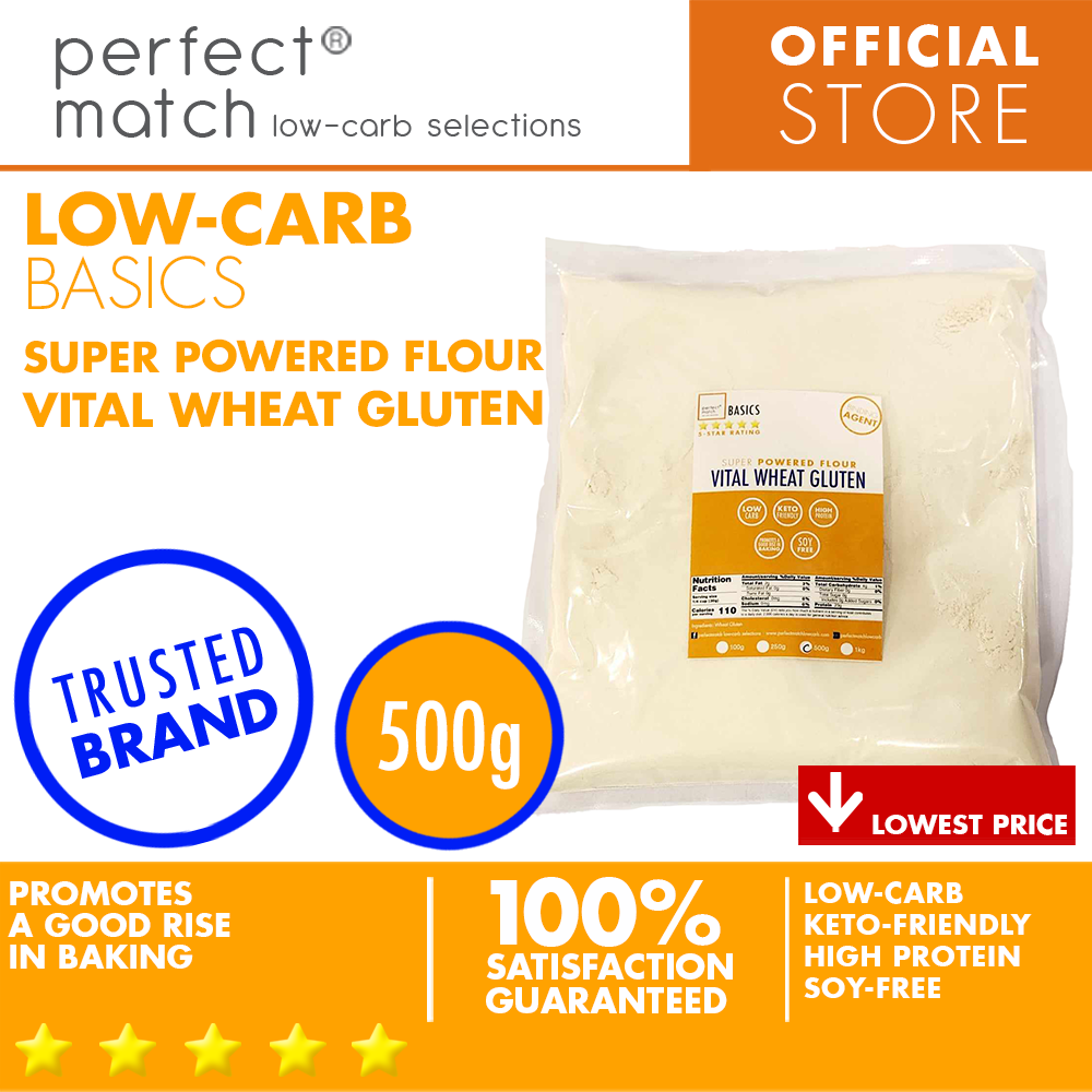 PerfectMatch Low-carb | Vital Wheat Gluten | Super Powered Flour | Binding Agent | Low-Carb | Keto-Friendly | High in Protein | Soy-Free | Promotes a good rise in Baking | Baking Essentials