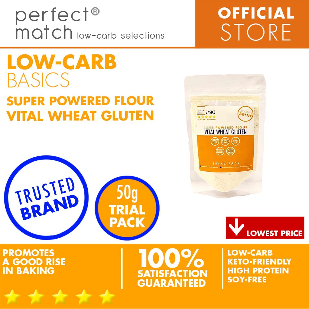 PerfectMatch Low-carb | Vital Wheat Gluten | Super Powered Flour | Binding Agent | Low-Carb | Keto-Friendly | High in Protein | Soy-Free | Promotes a good rise in Baking | Baking Essentials