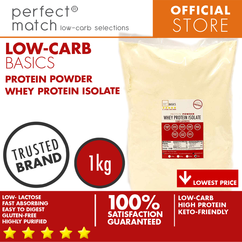 PerfectMatch Low-carb | Whey Protein Isolate | High-Protein Powder | Keto-Friendly | Low-Lactose | Gluten-Free | Highly Purified | Fast Absorbing | Easy to Digest