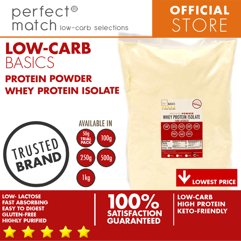 PerfectMatch Low-carb | Whey Protein Isolate | High-Protein Powder | Keto-Friendly | Low-Lactose | Gluten-Free | Highly Purified | Fast Absorbing | Easy to Digest