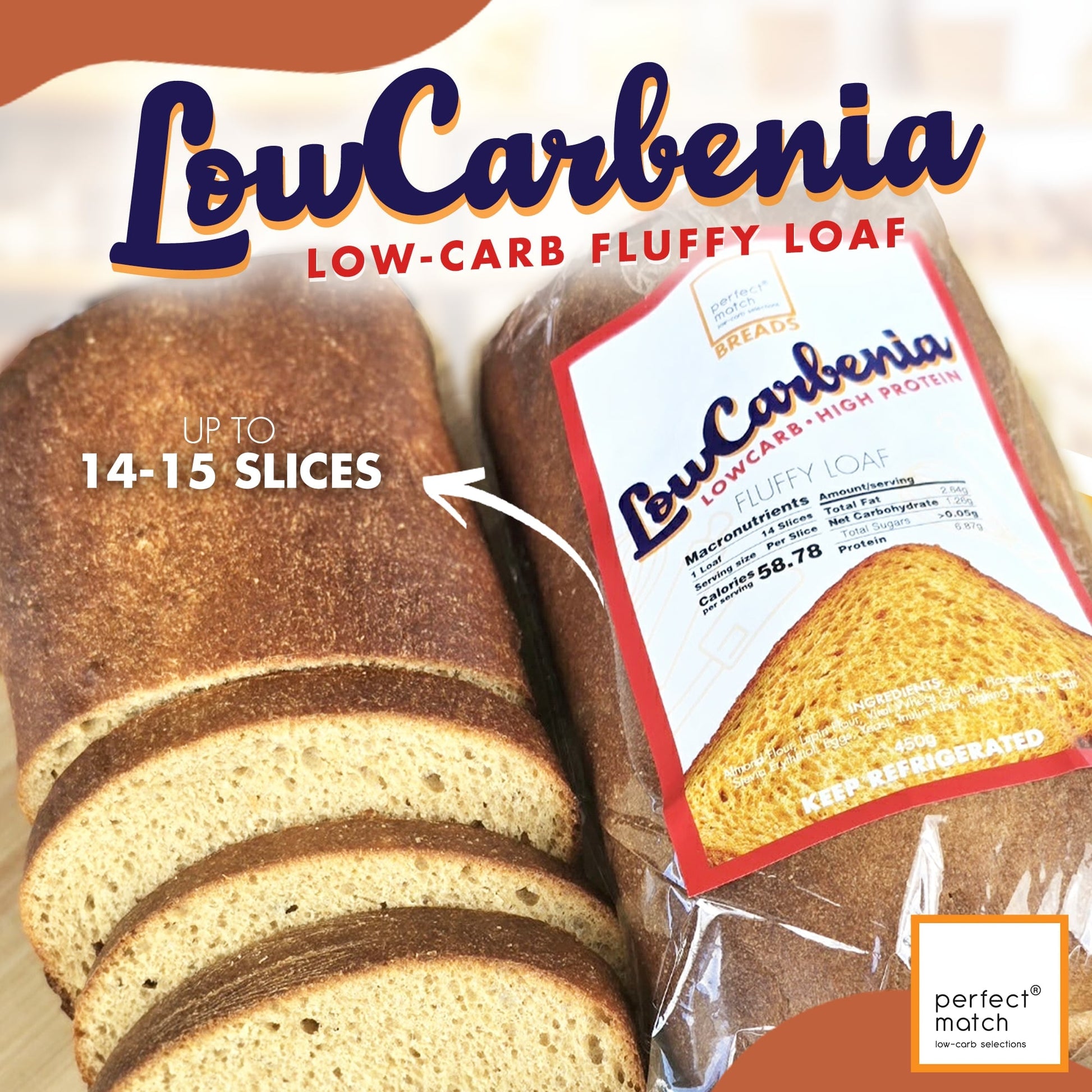 PerfectMatch Low-carb® l Lowcarbenia  l Low-carb Loaf Bread I Makes 14-15 Slices