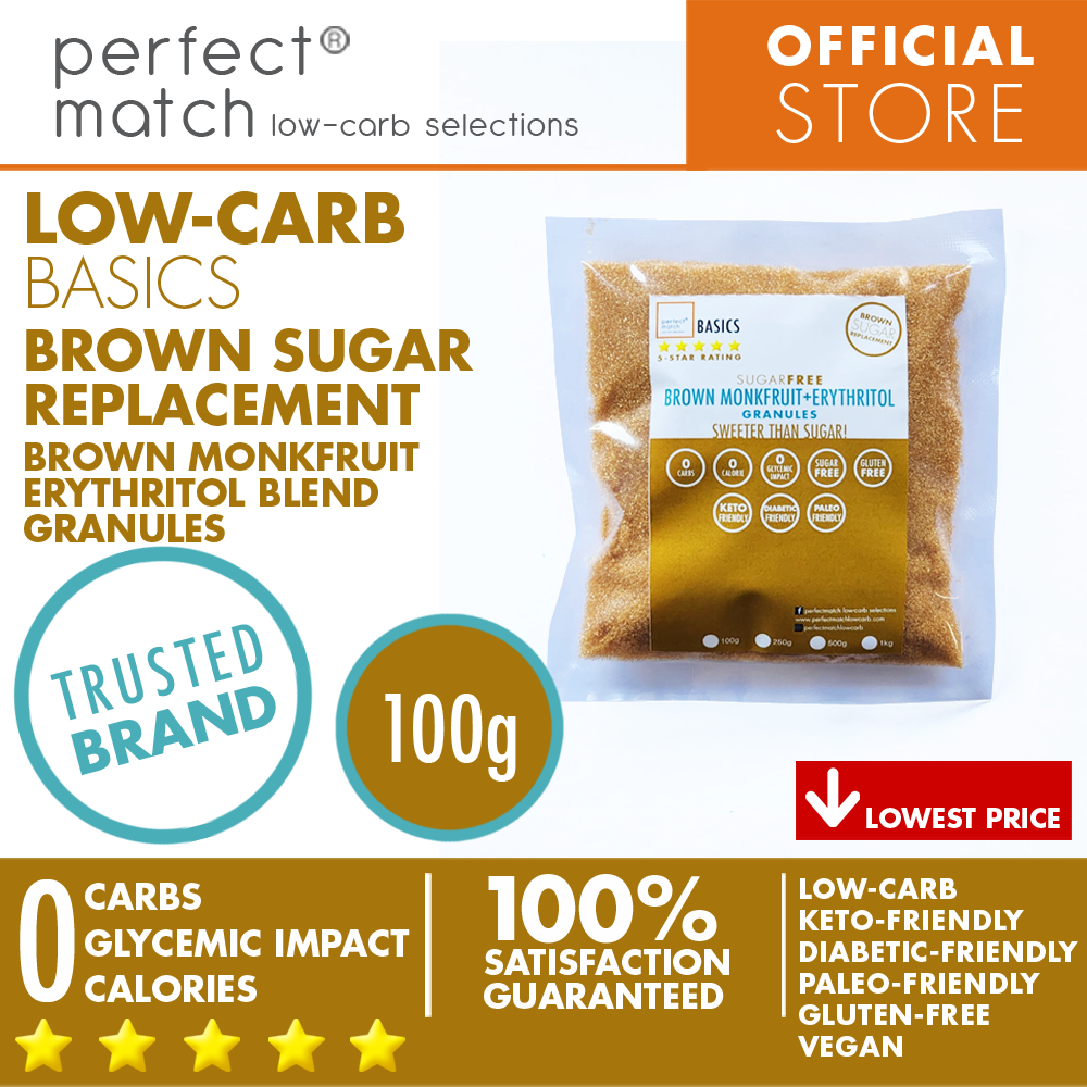 PerfectMatch Low-carb® l Brown Monkfruit Erythritol  Blend Granules  I Sugar-Free l Keto-Friendly l Paleo-Friendly l Gluten-Free l Brown Sugar Replacement