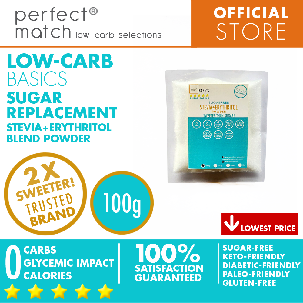 PerfectMatch Low-carb® l Erythritol Stevia Blend Powder  I Sugar-Free l Keto-Friendly l Paleo-Friendly l Gluten-Free l Sugar Replacement
