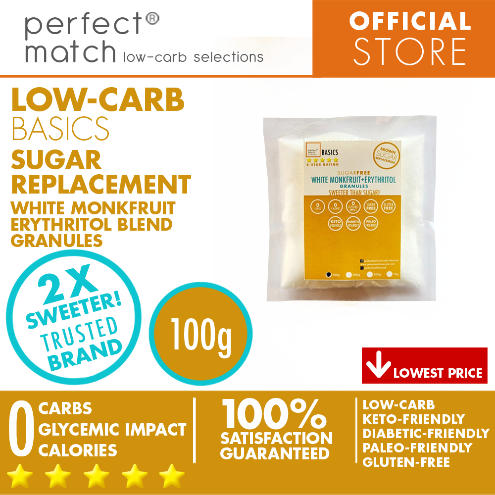 PerfectMatch Low-carb® l White Monkfruit Erythritol Blend Granules  I Sugar-Free l Keto-Friendly l Paleo-Friendly l Gluten-Free l Sugar Replacement