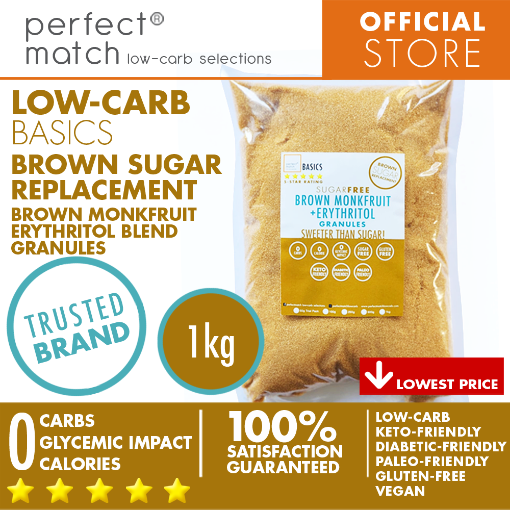 PerfectMatch Low-carb® l Brown Monkfruit Erythritol  Blend Granules  I Sugar-Free l Keto-Friendly l Paleo-Friendly l Gluten-Free l Brown Sugar Replacement