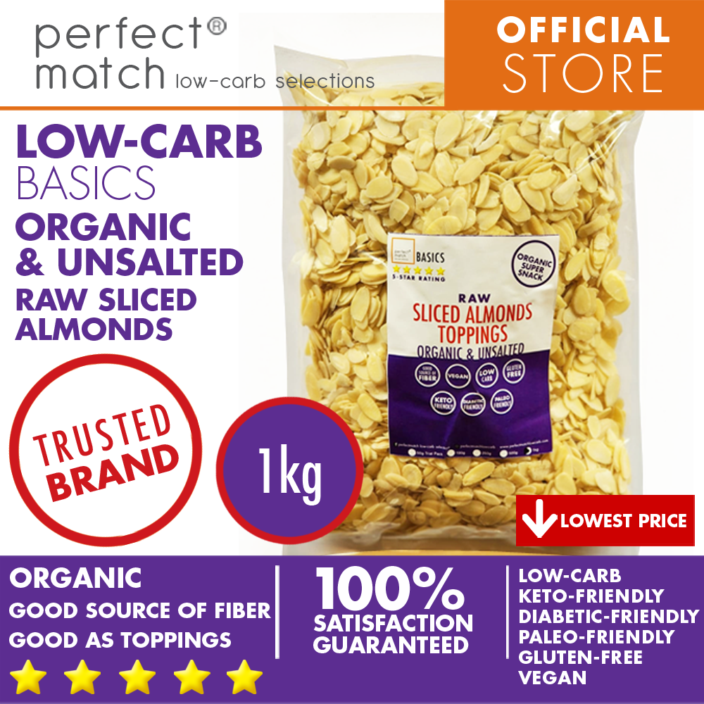 PerfectMatch Low-carb® l Sliced Almonds I Low-carb l Keto-Friendly l Paleo-Friendly l Gluten-Free l Diabetic- Friendly l Vegan l Good Source of Fiber