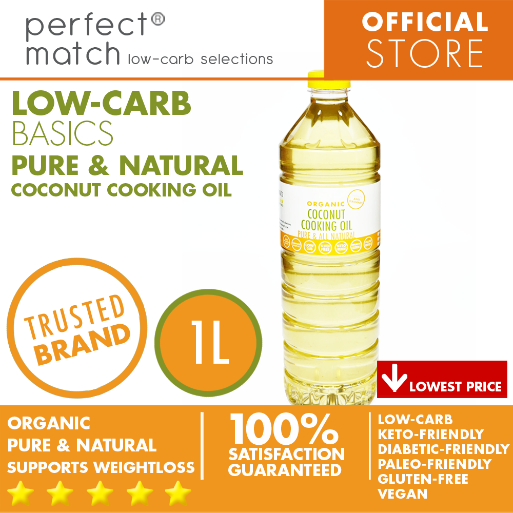 PerfectMatch Low-carb® l Organic Coconut Cooking Oil I Low-carb l Keto-Friendly l Paleo-Friendly l Gluten-Free l Diabetic- Friendly l Vegan l Supports Weight Loss