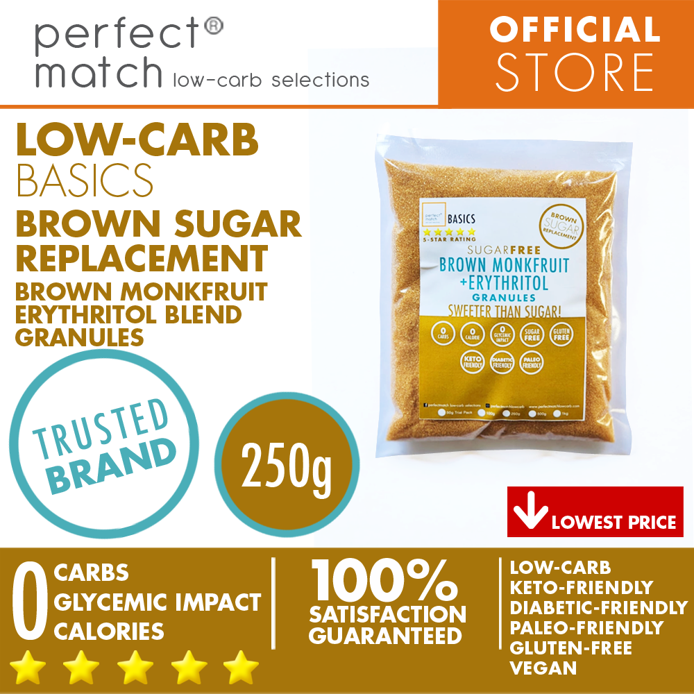 PerfectMatch Low-carb® l Brown Monkfruit Erythritol  Blend Granules  I Sugar-Free l Keto-Friendly l Paleo-Friendly l Gluten-Free l Brown Sugar Replacement