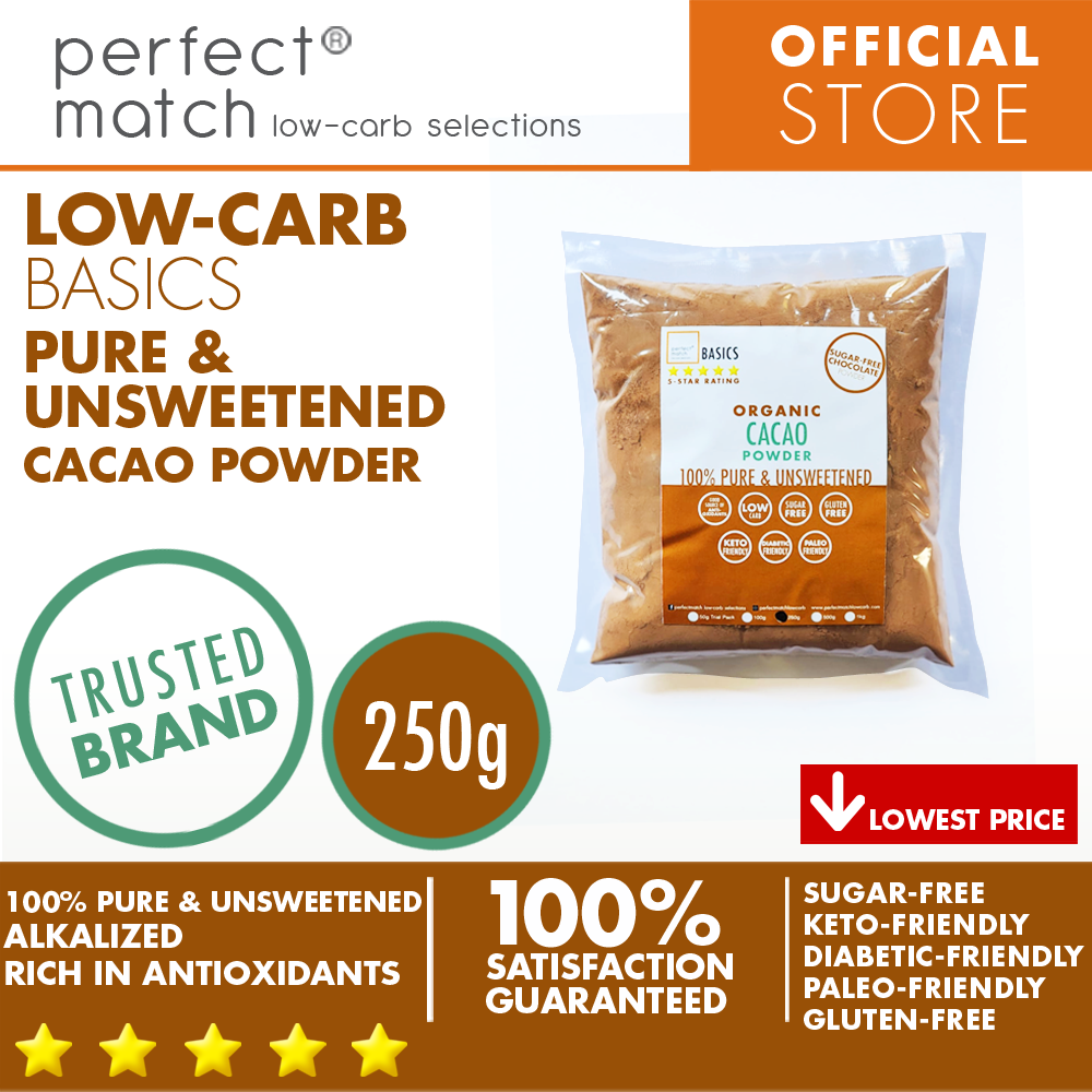 PerfectMatch Low-carb® l Cocoa Powder l Sugar-Free I Low-carb l Keto-Friendly l Paleo-Friendly l Gluten-Free l Diabetic- Friendly l Dairy-Free l Vegan l Antioxidants