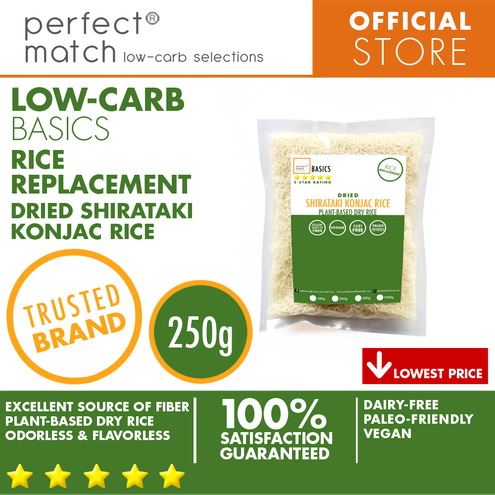 PerfectMatch Low-carb® l Dried Shirataki Konjac Rice I Paleo-Friendly l Vegan l Good Source of Fiber l Rice Alternative