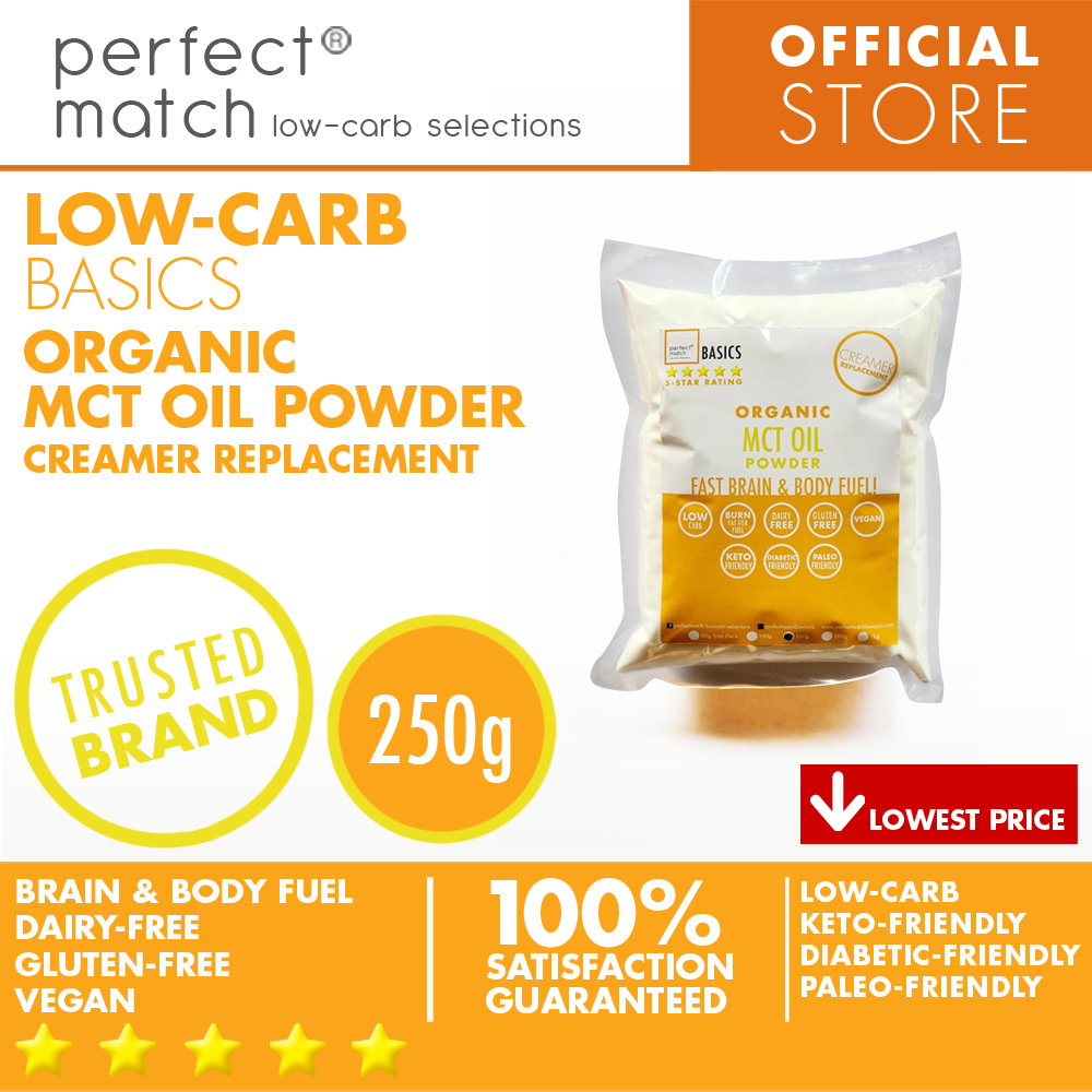 PerfectMatch Low-carb® l Organic MCT Oil Powder I Keto-Friendly l Paleo-Friendly l Gluten-Free l Diabetic- Friendly l Coffee Creamer Replacement