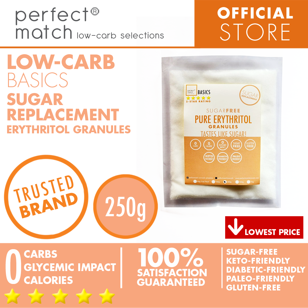 PerfectMatch Low-carb® l Pure Erythritol Granules I Sugar-Free l Keto-Friendly l Paleo-Friendly l Gluten-Free l Sugar Replacement