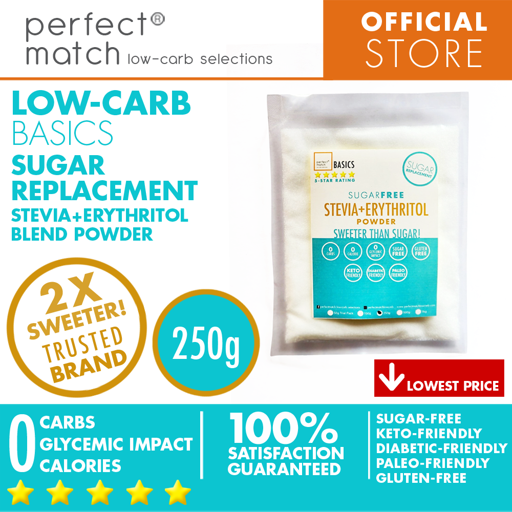 PerfectMatch Low-carb® l Erythritol Stevia Blend Powder  I Sugar-Free l Keto-Friendly l Paleo-Friendly l Gluten-Free l Sugar Replacement