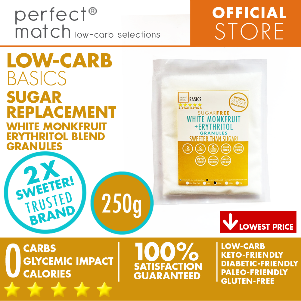 PerfectMatch Low-carb® l White Monkfruit Erythritol Blend Granules  I Sugar-Free l Keto-Friendly l Paleo-Friendly l Gluten-Free l Sugar Replacement