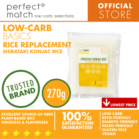 PerfectMatch Low-carb l Dried Shirataki Konjac Rice I Paleo-Friendly l Vegan l Good Source of Fiber l Rice Alternative