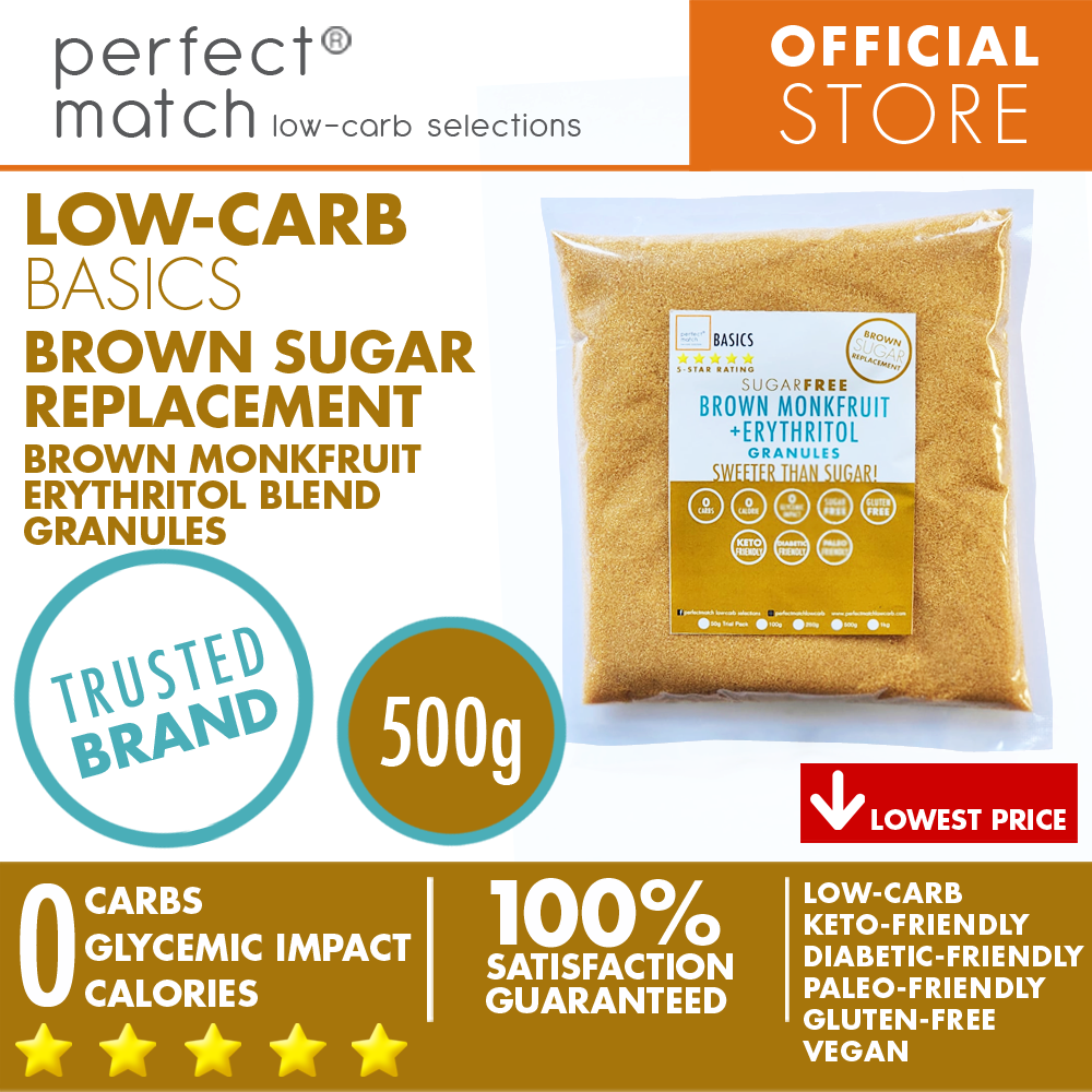 PerfectMatch Low-carb® l Brown Monkfruit Erythritol  Blend Granules  I Sugar-Free l Keto-Friendly l Paleo-Friendly l Gluten-Free l Brown Sugar Replacement