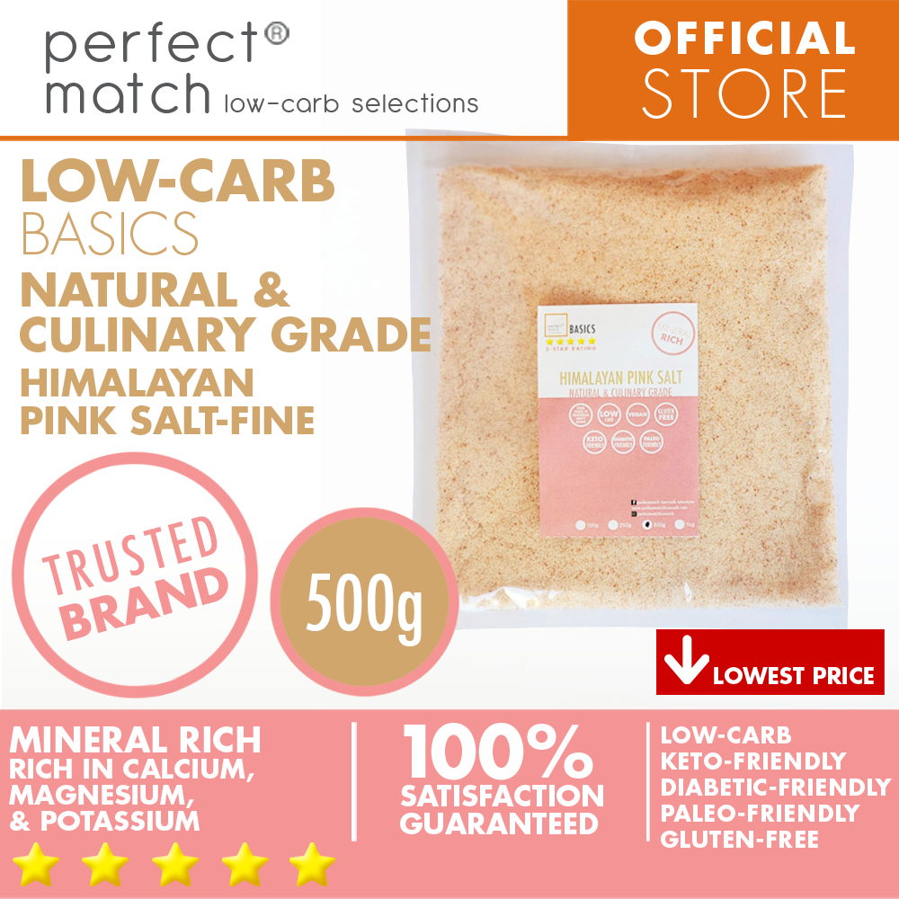 PerfectMatch Low-carb® l Pink Fine Himalayan Salt I Low-carb l Keto-Friendly l Paleo-Friendly l Gluten-Free l Diabetic-Friendly l Vegan l Rich in Minerals