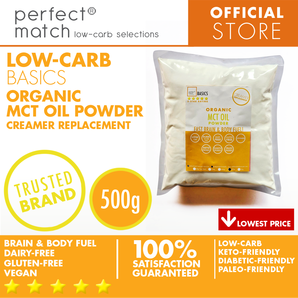 PerfectMatch Low-carb® l Organic MCT Oil Powder I Keto-Friendly l Paleo-Friendly l Gluten-Free l Diabetic- Friendly l Coffee Creamer Replacement