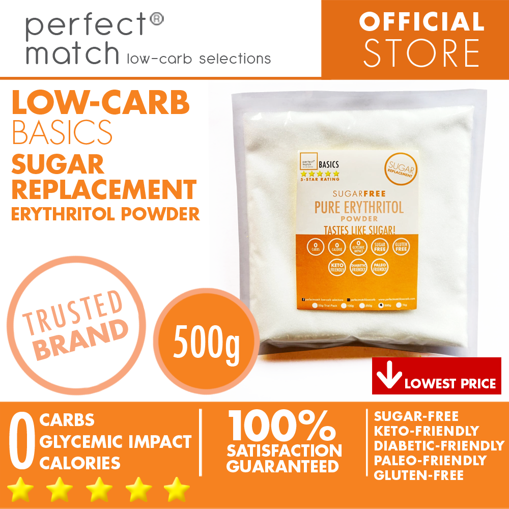 PerfectMatch Low-carb® l Pure Erythritol Powder I Sugar-Free l Keto-Friendly l Paleo-Friendly l Gluten-Free l Sugar Replacement