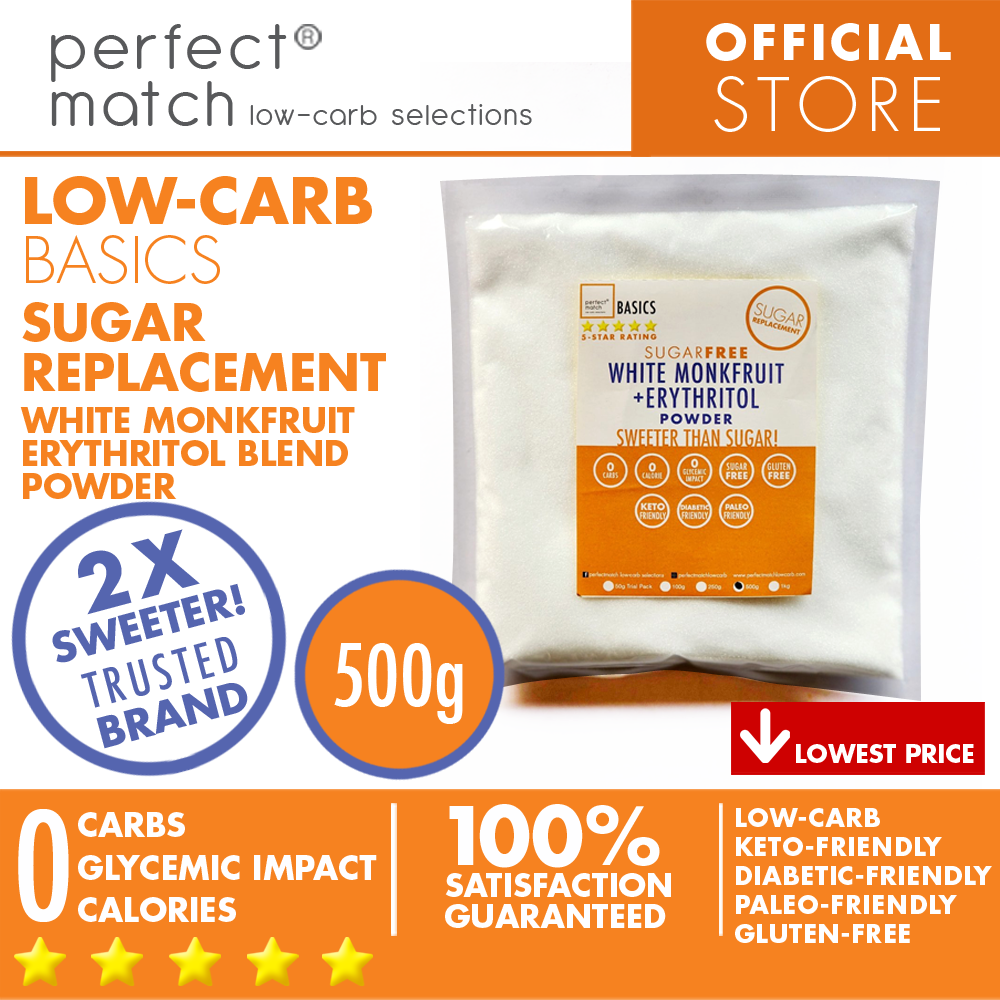 PerfectMatch Low-carb® l White Monkfruit Erythritol Blend Powder I Sugar-Free l Keto-Friendly l Paleo-Friendly l Gluten-Free l Sugar Replacement