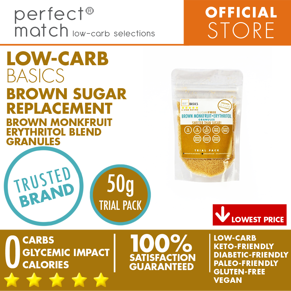 PerfectMatch Low-carb® l Brown Monkfruit Erythritol  Blend Granules  I Sugar-Free l Keto-Friendly l Paleo-Friendly l Gluten-Free l Brown Sugar Replacement