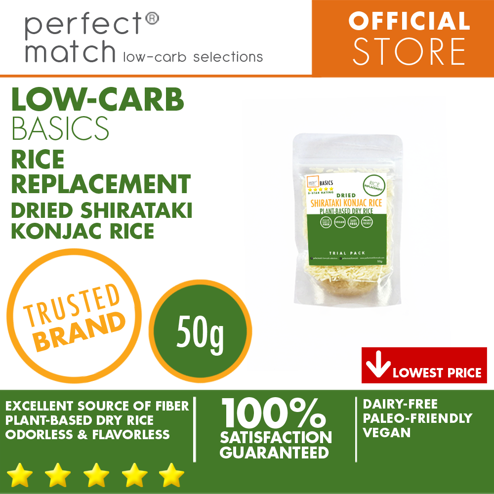 PerfectMatch Low-carb® l Dried Shirataki Konjac Rice I Paleo-Friendly l Vegan l Good Source of Fiber l Rice Alternative
