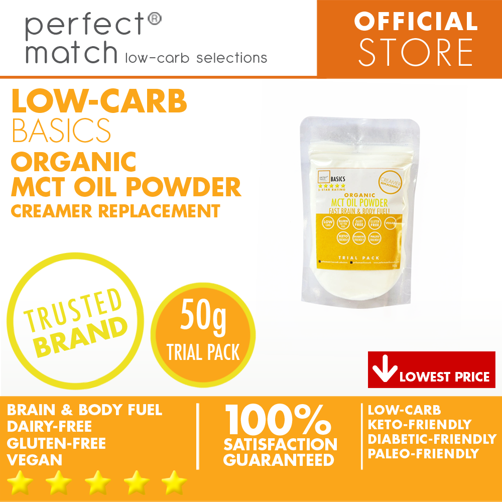 PerfectMatch Low-carb® l Organic MCT Oil Powder I Keto-Friendly l Paleo-Friendly l Gluten-Free l Diabetic- Friendly l Coffee Creamer Replacement