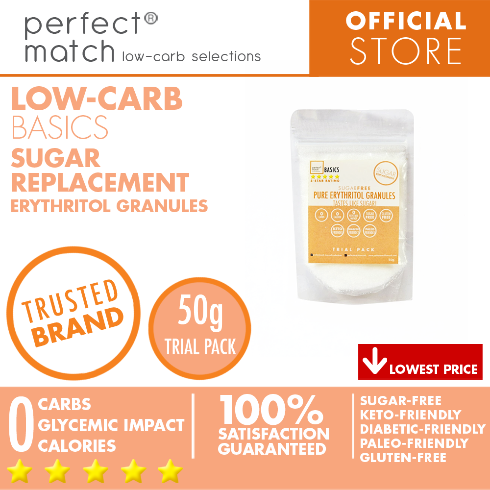 PerfectMatch Low-carb® l Pure Erythritol Granules I Sugar-Free l Keto-Friendly l Paleo-Friendly l Gluten-Free l Sugar Replacement