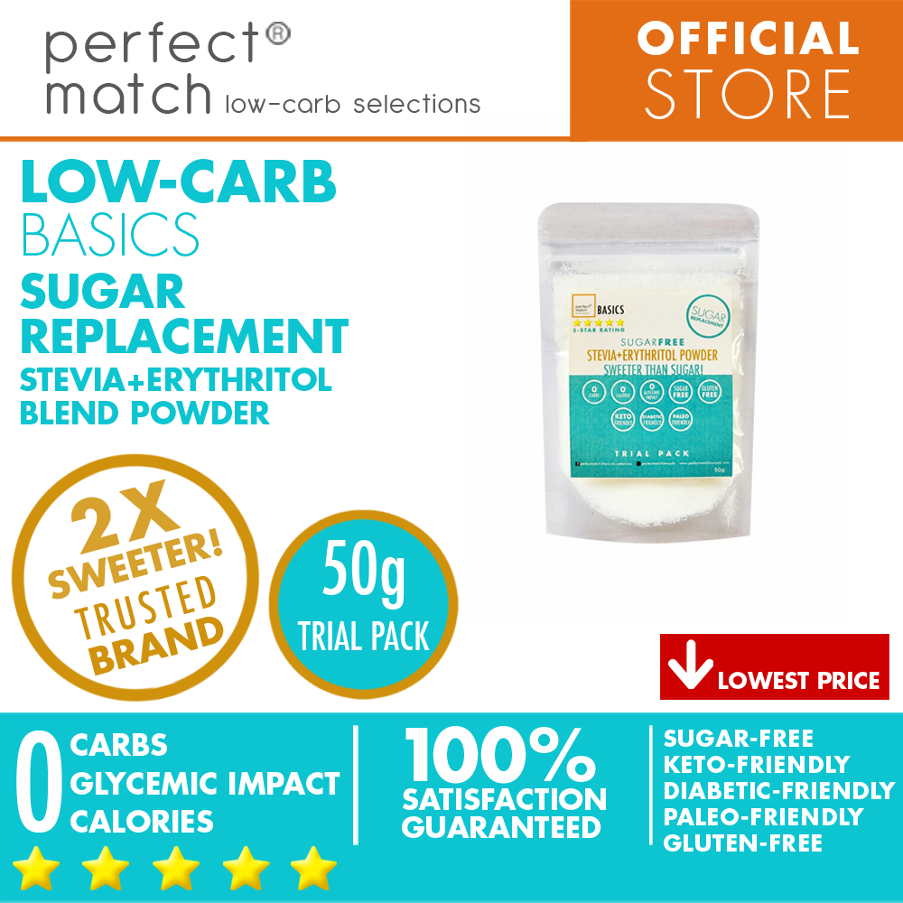 PerfectMatch Low-carb® l Erythritol Stevia Blend Powder  I Sugar-Free l Keto-Friendly l Paleo-Friendly l Gluten-Free l Sugar Replacement