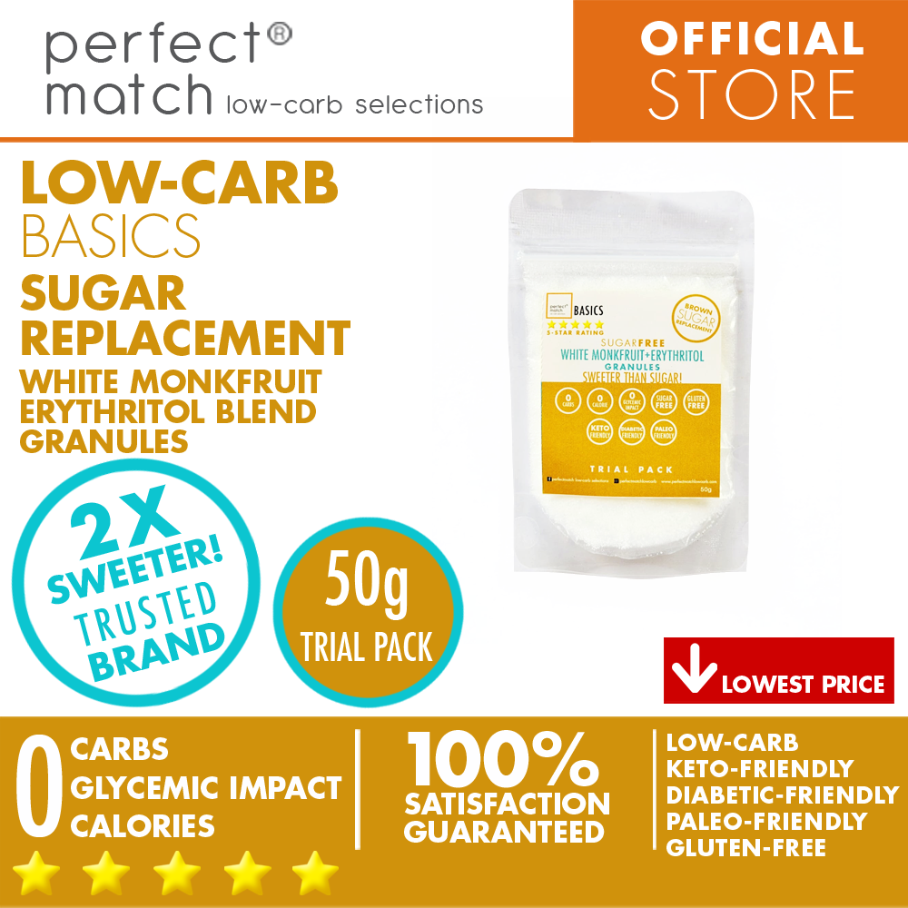 PerfectMatch Low-carb® l White Monkfruit Erythritol Blend Granules  I Sugar-Free l Keto-Friendly l Paleo-Friendly l Gluten-Free l Sugar Replacement