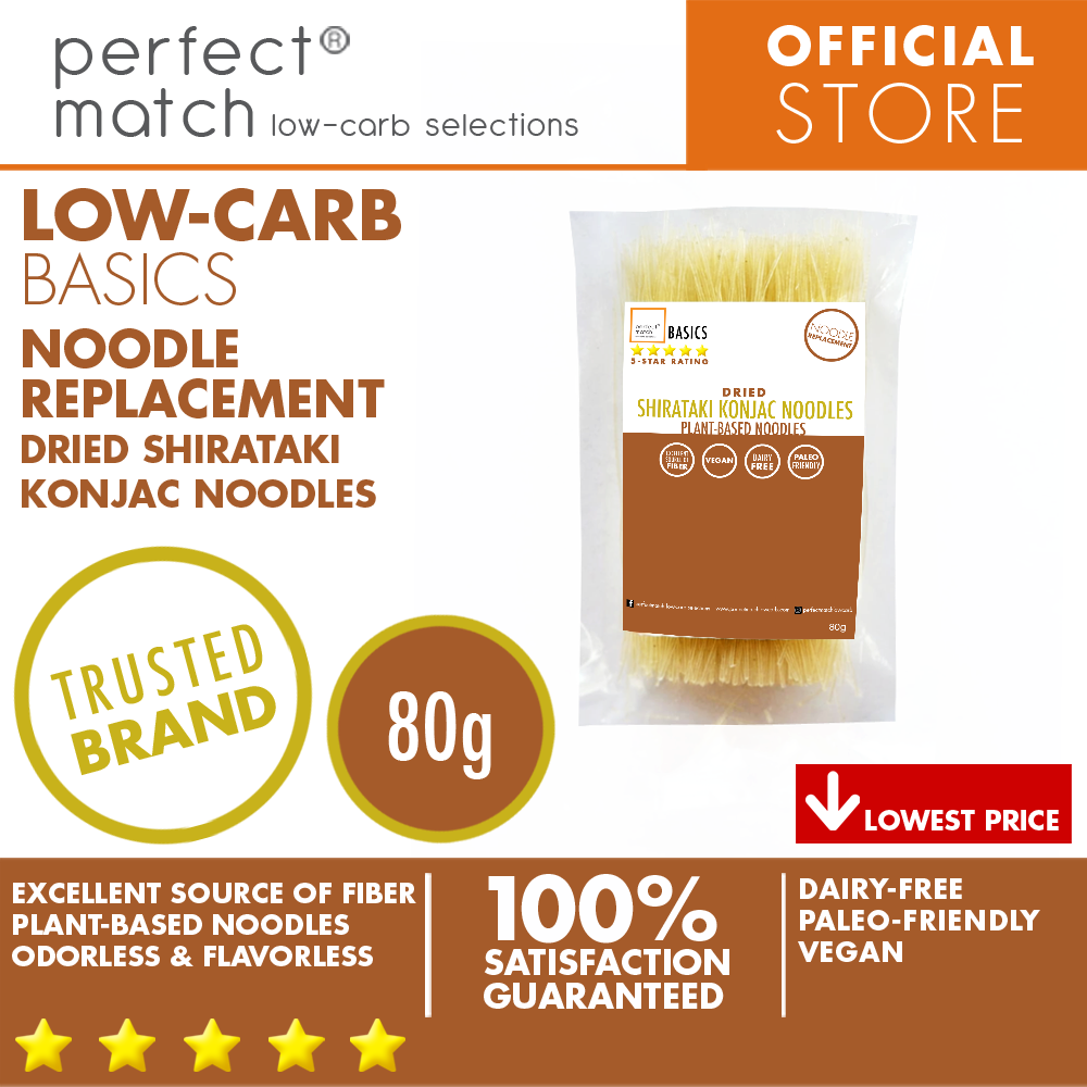 PerfectMatch Low-carb® l Dried Shirataki Konjac Noodle I Paleo-Friendly l Vegan l Good Source of Fiber l Pasta Noodle Alternative