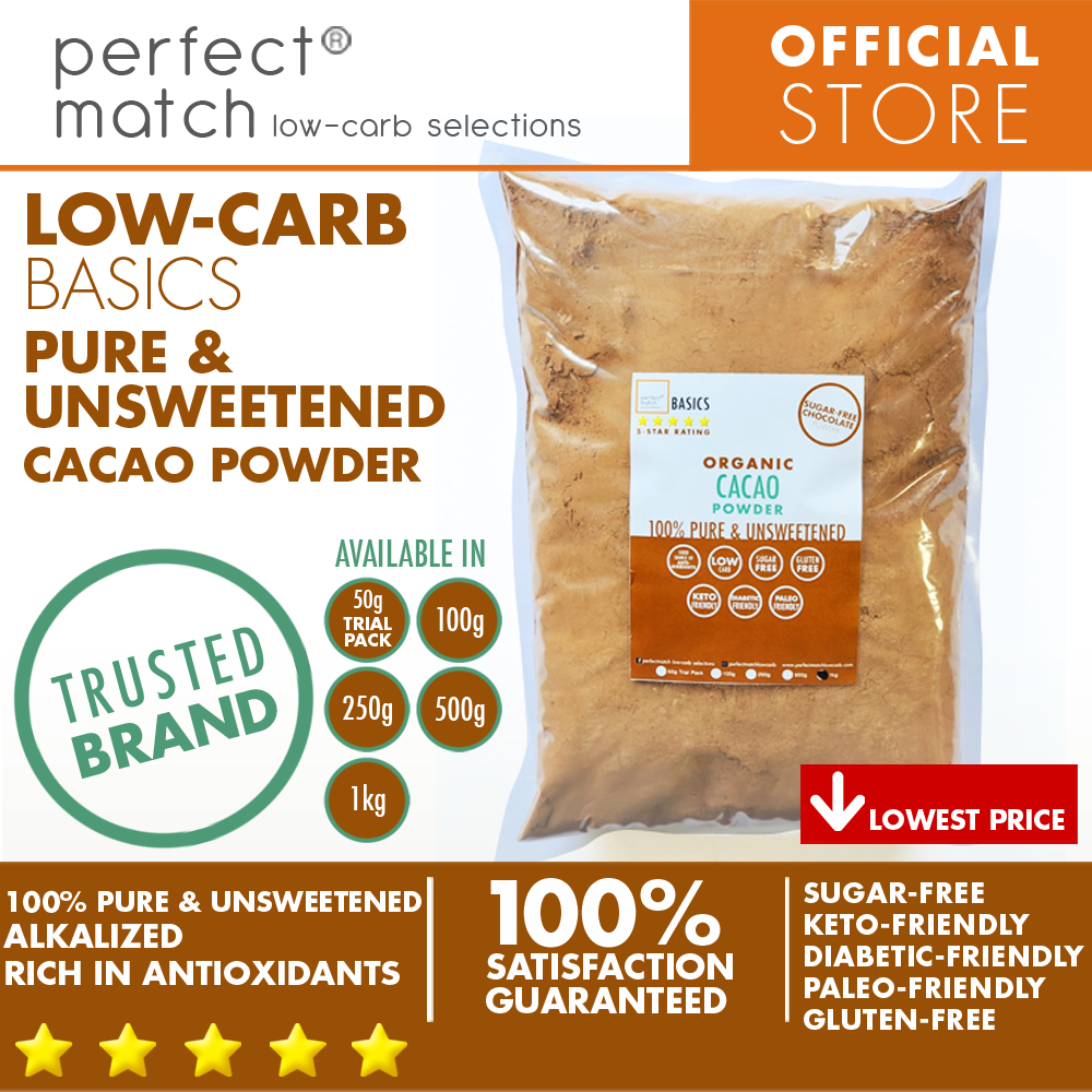 PerfectMatch Low-carb® l Cocoa Powder l Sugar-Free I Low-carb l Keto-Friendly l Paleo-Friendly l Gluten-Free l Diabetic- Friendly l Dairy-Free l Vegan l Antioxidants