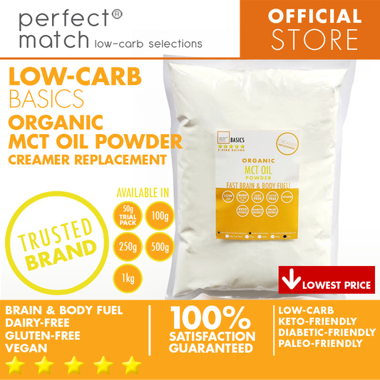 PerfectMatch Low-carb® l Organic MCT Oil Powder I Keto-Friendly l Paleo-Friendly l Gluten-Free l Diabetic- Friendly l Coffee Creamer Replacement