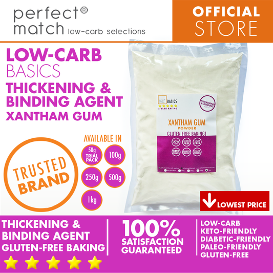 PerfectMatch Low-carb® l Xanthan Gum l Keto-Friendly l Paleo-Friendly l Gluten-Free l Diabetic- Friendly l Dairy-Free l Thickening & Binding Agent I NEW PRODUCT!