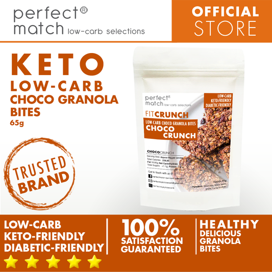 PerfectMatch Low-carb Keto Fit Crunch Choco Granola Bites l Choco Crunch l 65 grams l Sugar-free