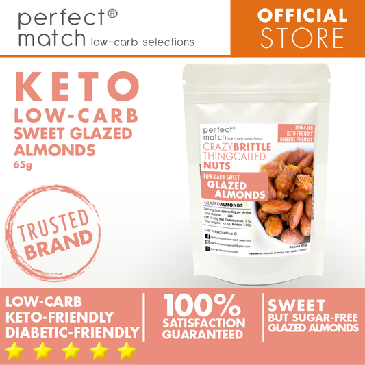 PerfectMatch Low-carb® l Keto Sweet-Glazed Almond Brittle l 65 grams l Sugar-free