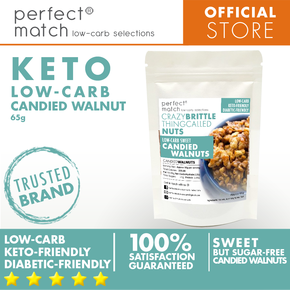 PerfectMatch Low-carb® l Keto Candied Walnut Brittle l 65g l Sugar-free