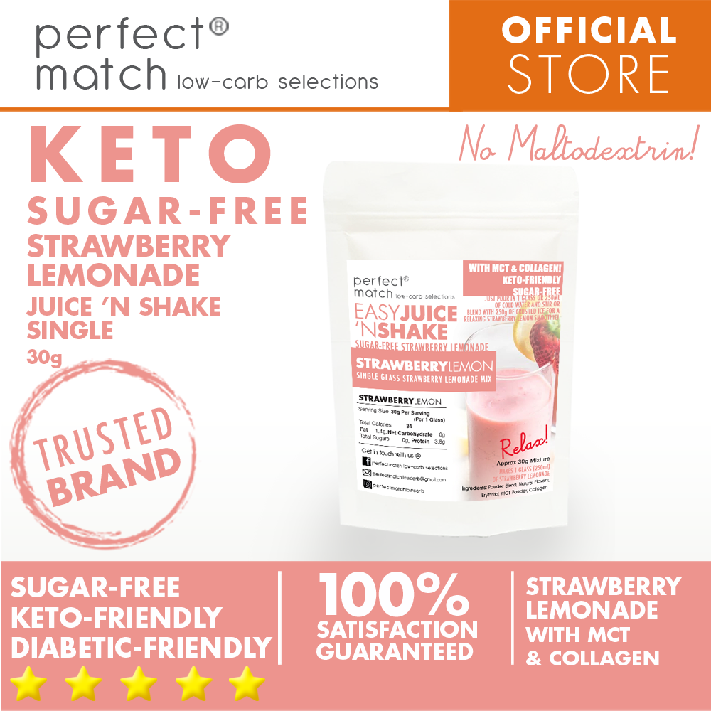 PerfectMatch Low-carb® l Keto Juice N’ Shake l Strawberry Lemon l Single Glass l Sugarfree