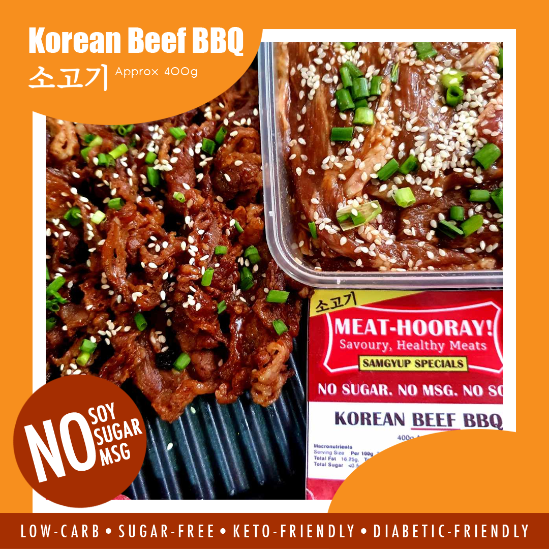 PerfectMatch Low-carb l Ready to Cook l Keto Samgyup Korean Beef BBQ l Meathooray l No Soy l No Sugar l No MSG  l  400g