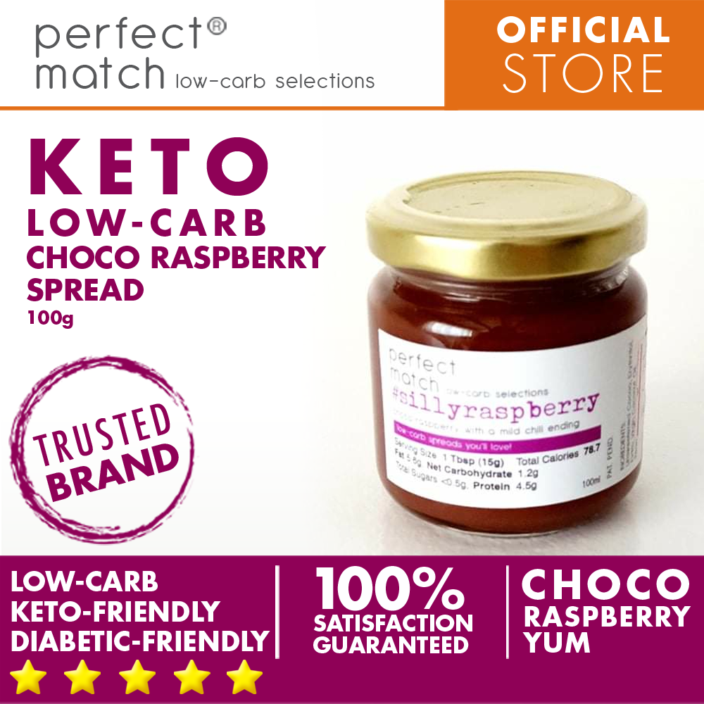 PerfectMatch Low-carb l Keto Chocolate Raspberry Spread l Silly Raspberry 100g l Sugarfree