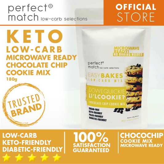 PerfectMatch Low-carb l Keto Choco Chip Cookie Mix l Dowequickie Li’L COOKIE 180g l Sugarfree