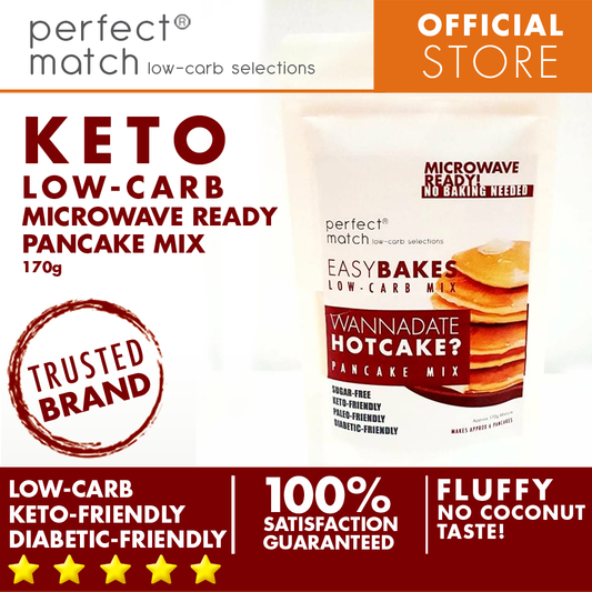 PerfectMatch Low-carb l Keto Pancake Mix l Wannadate HOTCAKE 170g l Sugarfree