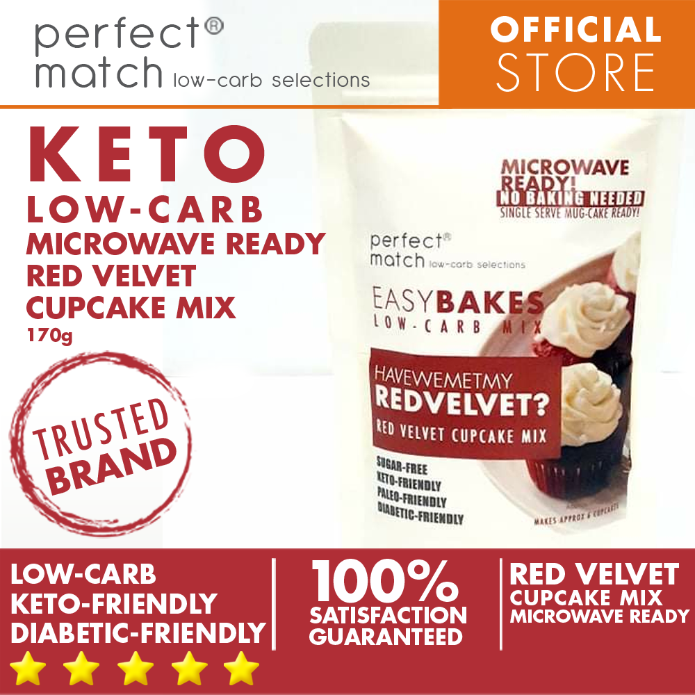 PerfectMatch Low-carb l Keto Red Velvet Cupcake Mix l Havewemet my REDVELVET 170g l Sugarfree