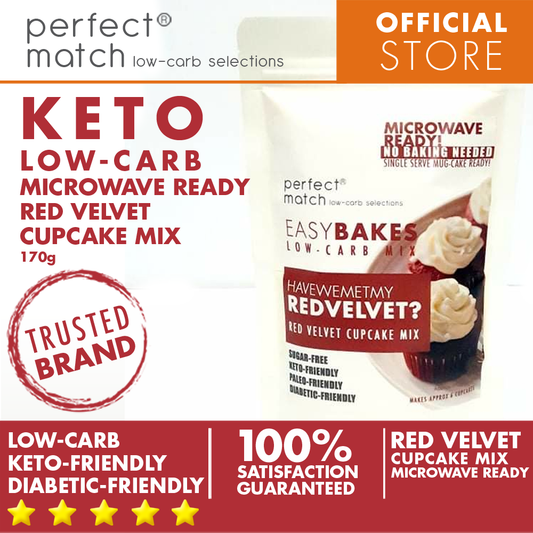 PerfectMatch Low-carb l Keto Red Velvet Cupcake Mix l Havewemet my REDVELVET 170g l Sugarfree