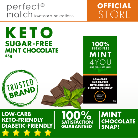 PerfectMatch Low-carb l Keto Sugar-Free Chocolate l Mint 4 u 45g l Sugarfree