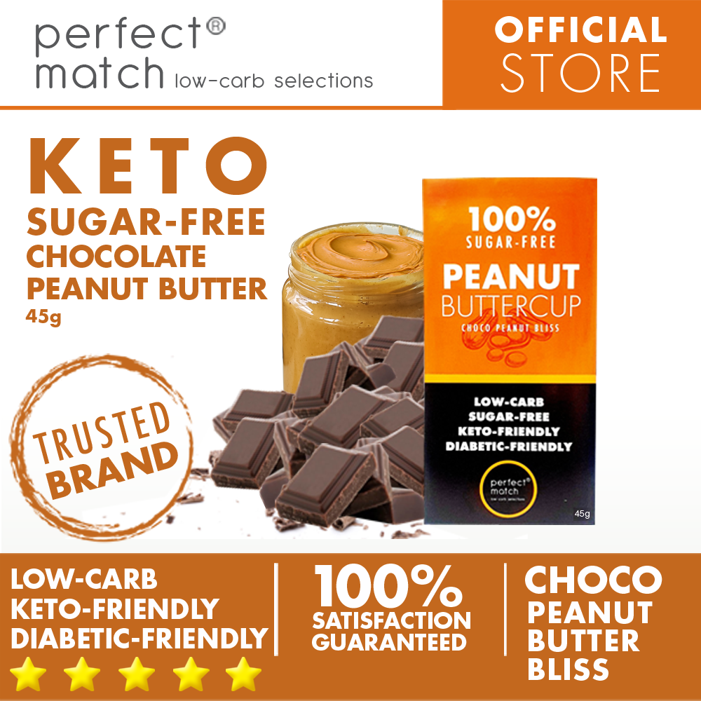 PerfectMatch Low-carb l Keto Sugar-Free Chocolate I Peanut Buttercup 45g l Sugarfree