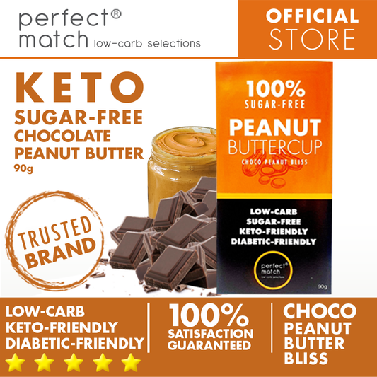 PerfectMatch Low-carb l Keto Sugar-Free Chocolate I Peanut Buttercup 90g l Sugarfree