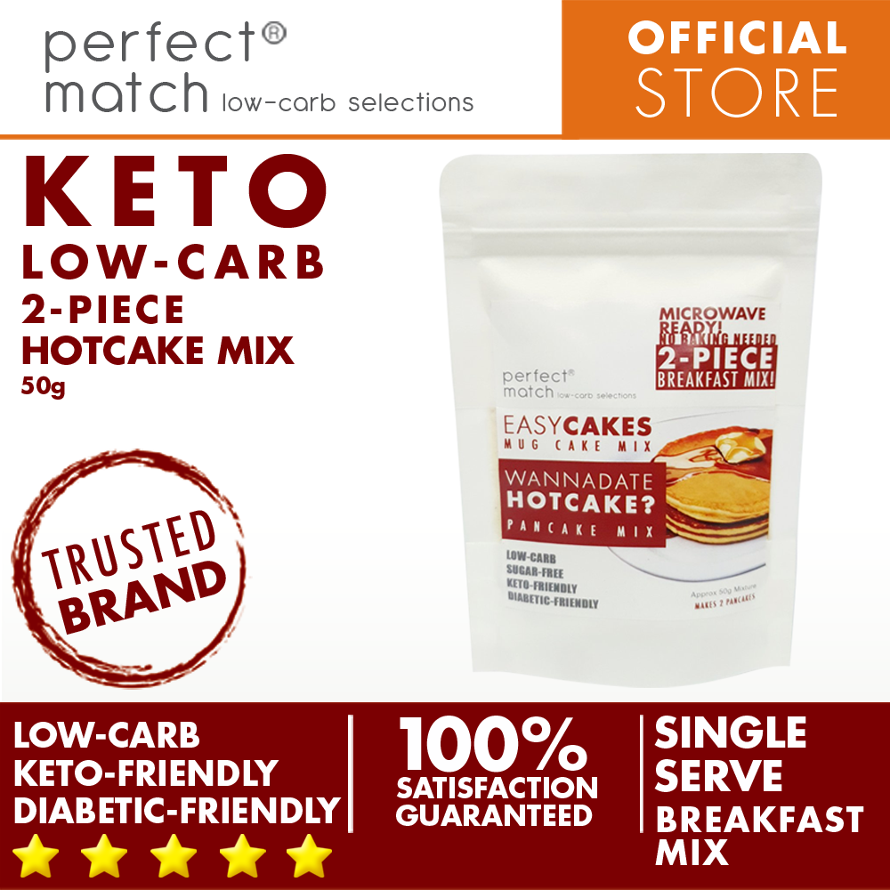 PerfectMatch Low-carb l Keto Pancake Mix l 2-PIECE Wannadate HOTCAKE 50g l Sugarfree