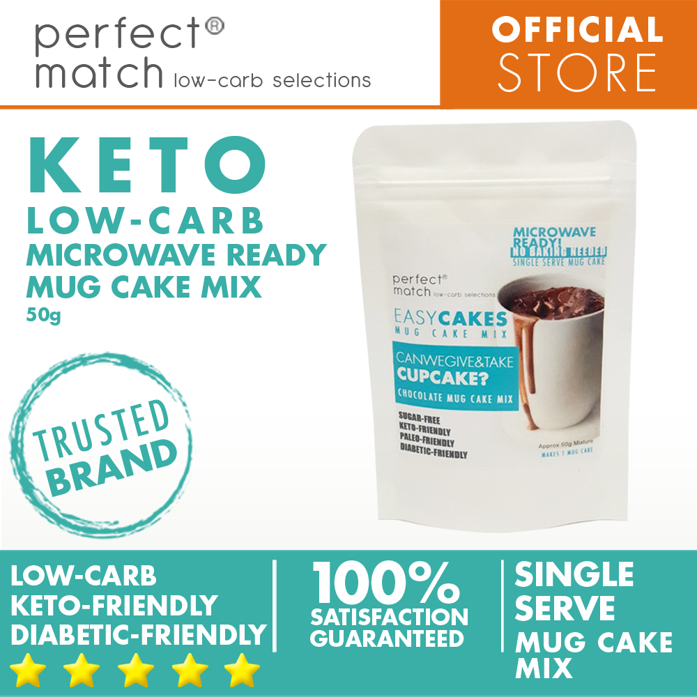 PerfectMatch Low-carb l Keto Choco Mug cake Mix l Canwegive& take CUPCAKE 50g l Sugarfree